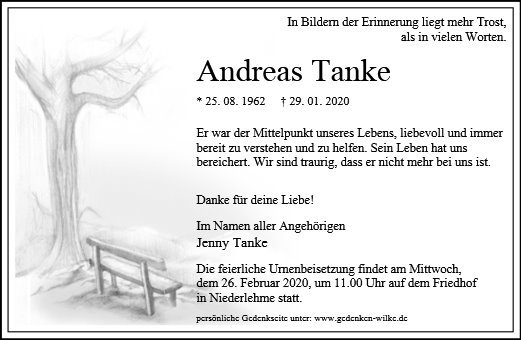 Erinnerungsbild für Herr Andreas Tanke