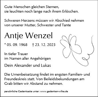 Erinnerungsbild für Frau Antje Wenzel
