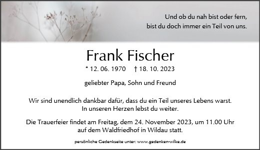 Erinnerungsbild für Herr Frank Fischer