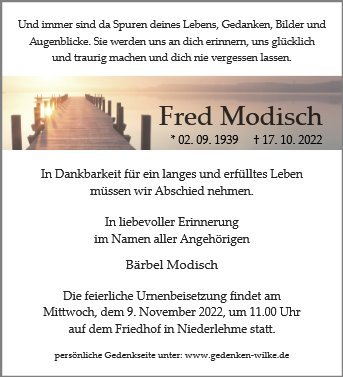 Erinnerungsbild für Herr Fred Modisch