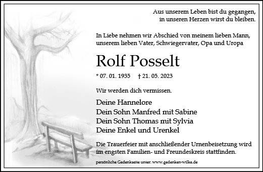 Erinnerungsbild für Herr Rolf Posselt